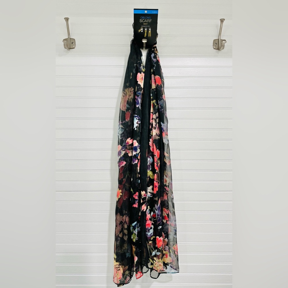 Mixit Watercolor Floral Oblong Scarf – Lightweight & Versatile - Brand New